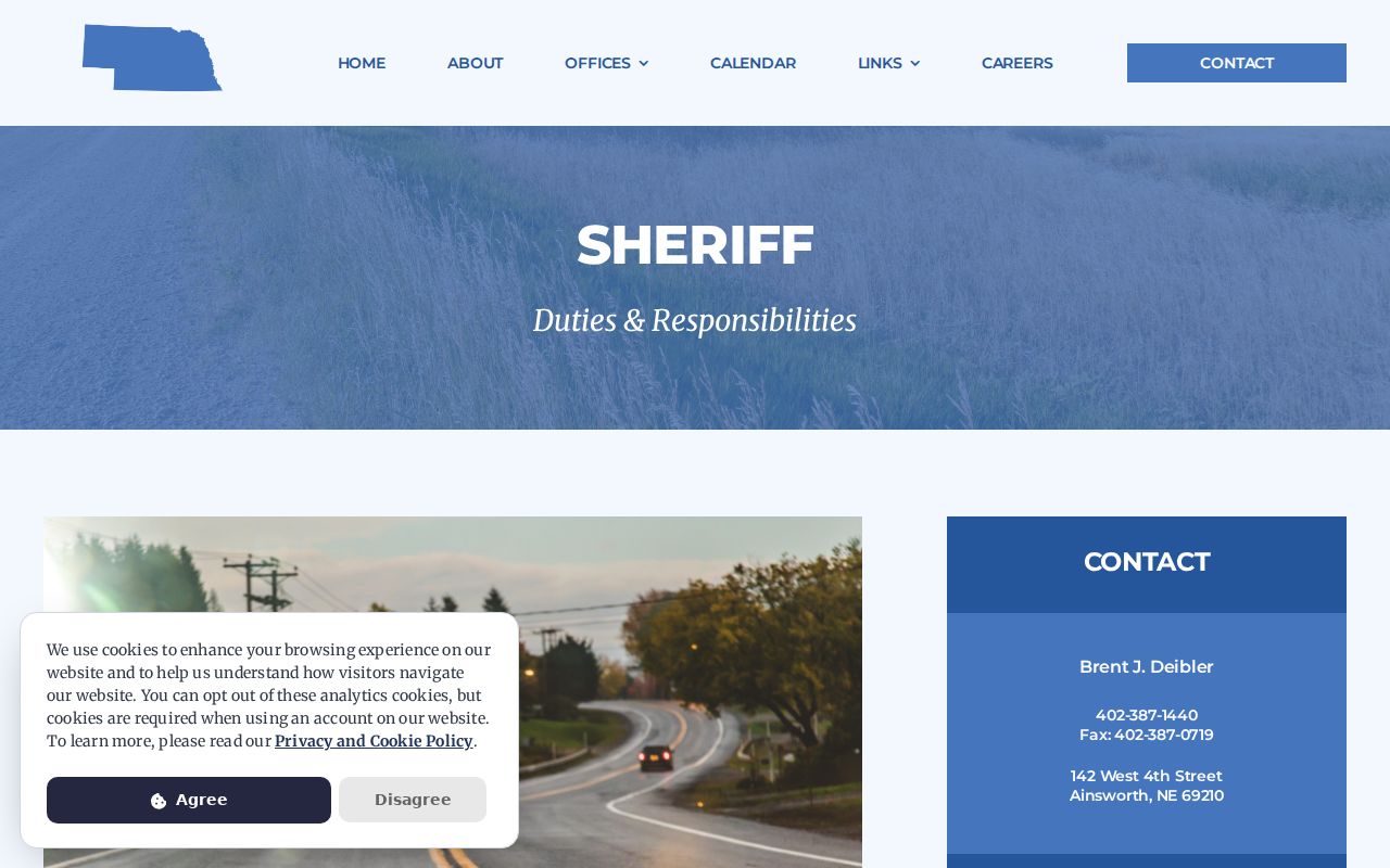 Brown County warrant records sheriff office contact route